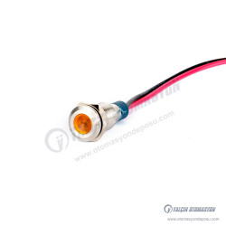 G8-130-15-YA2 8mm Metal Sinyal Lambası 15cm Kablolu 220V Sarı G8-130-15-YA2 8mm Metal Sinyal Lambası 15cm Kablolu 220V Sarı
