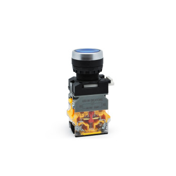 GR22 (LA38) 22 mm Yuvarlak Plastik Gövde Monoblok Işıklı Yaylı Push Butonlar