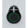 J19-372-AK-GD 19mm Metal Siyah Gövde Yeşil LED Işıklı Kalıcı Buton