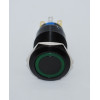 J19-372-AK-GD 19mm Metal Siyah Gövde Yeşil LED Işıklı Kalıcı Buton