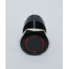 J19-372-AK-RD 19mm Metal Siyah Gövde Kırmızı LED Işıklı Kalıcı Buton 