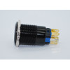 J19-372-AK-YD 19mm Metal Siyah Gövde Sarı LED Işıklı Kalıcı Buton 