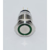 J19-372-GD 19mm Metal Yeşil LED Işıklı Kalıcı Buton 