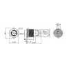 J22-572-3-YD 22mm Metal Sarı LED Işıklı 1-0-2 Kalıcı Mandal Buton