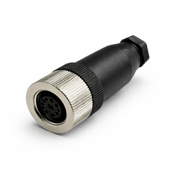 SL012-F12S M12 Düz 12 Pinli Dişi Konnektör