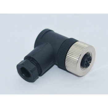 SL12-F04D  M12 90° 4 Pinli Dişi Konnektör