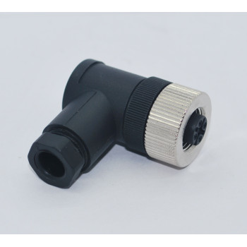 SL12-F05D  M12 90° 5 Pinli Dişi Konnektör