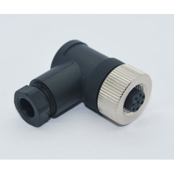 SL12-F08D  M12 90° 8 Pinli Dişi Konnektör