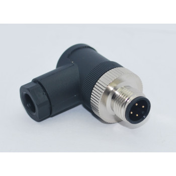 SL12-M04D  M12 90° 4 Pinli Erkek Konnektör