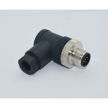 SL12-M05D  M12 90° 5 Pinli Erkek Konnektör