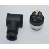SL12-M05D  M12 90° 5 Pinli Erkek Konnektör