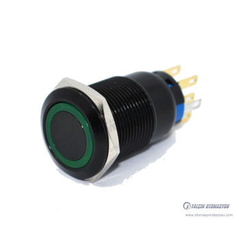 J19-272-AK-GD 19mm Metal Siyah Gövde Yeşil LED Işıklı Yaylı Buton J19-272-AK-GD 19mm Metal Siyah Gövde Yeşil LED Işıklı Yaylı Buton