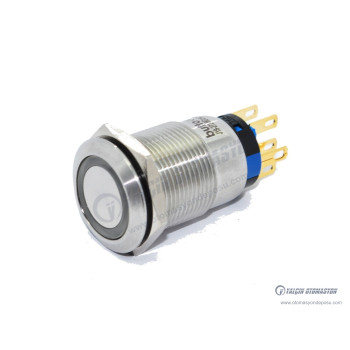 J19-272-WD 19mm Metal Beyaz LED Işıklı Yaylı Buton 