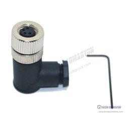 SL08-F04D M8 4 Pin 90° Dişi Konnektör SL08-F04D M8 4 Pin 90° Dişi Konnektör