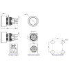 K16-G-272-P-YA2 16-22mm Yuvarlak Gövde Power Logo Sarı Işıklı Yaylı Buton 220V teknik çizim ve ölçüleri K16-G-272-P-YA2 16-22mm Yuvarlak Gövde Power Logo Sarı Işıklı Yaylı Buton 220V teknik çizim ve ölçüleri
