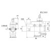 CZ-6103 Kauçuk Körüklü Dikey Makaralı Pimli IP65 Limit Switch 1NO+1NC teknik çizim ve ölçüleri