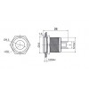 J16-170P-WD 16mm IP67 Metal Sinyal Lambası 6-24VDC Beyaz