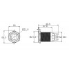 J19-372-L-YD 19mm Metal Sarı Led Işıklı Yön (Ok) Logo Kalıcı Buton