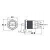 J19-472-2-RD 19mm Metal Kırmızı LED Işıklı 0-1 Kalıcı Mandal Buton