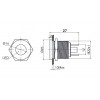 J22-170P-RD 22mm IP67 Metal Sinyal Lambası 6-24VDC Kırmızı