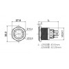 J25-372-P-WD 25mm Metal Beyaz LED Işıklı Kalıcı Buton 