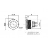 J30-312 30mm Düz Kalıcı Metal Buton