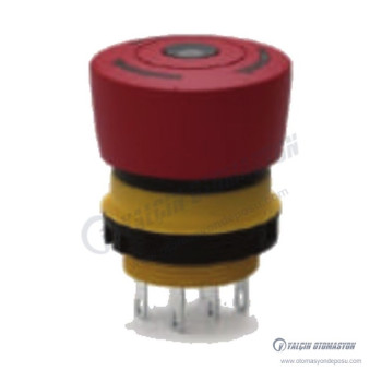 E22 Serisi Mantar Emniyet Butonlar Led Işıklı (Ø22mm.) Terminal Bağlantılı