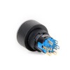 K16-G-272-P-RD 16-22mm Yuvarlak Gövde Power Logo Kırmızı Işıklı Yaylı Buton 24V