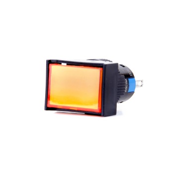 K16-392-OA2 16mm Dikdörtgen Gövde Turuncu Işıklı Kalıcı Buton 220V