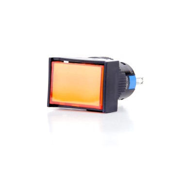 K16-392-OD 16mm Dikdörtgen Gövde Turuncu Işıklı Kalıcı Buton 12-24V