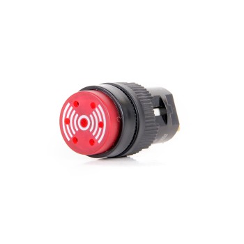 K16-CZL 16mm Yuvarlak Gövde Kırmızı Işıklı Buzzer 12-24V