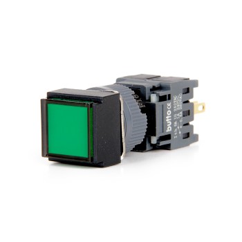 F16-281-GD 16mm Kare Gövde Yeşil Işıklı Yaylı Buton 12-24V F16-281-GD 16mm Kare Gövde Yeşil Işıklı Yaylı Buton 12-24V