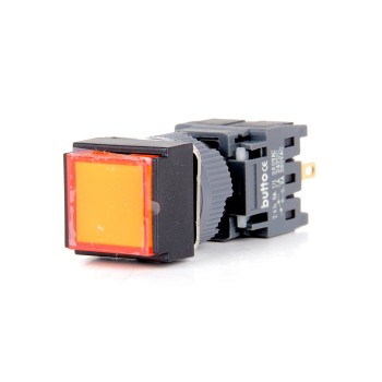 F16-281-OD 16mm Kare Gövde Turuncu Işıklı Yaylı Buton 12-24V F16-281-OD 16mm Kare Gövde Turuncu Işıklı Yaylı Buton 12-24V