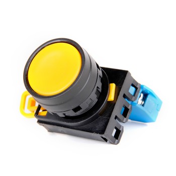 HQ22-2110-Y 22mm Delik Uyumlu Plastik Yuvarlak Işıksız Sarı Yaylı Buton 1NC Kontak IP65 HQ22-2110-Y 22mm Delik Uyumlu Plastik Yuvarlak Işıksız Sarı Yaylı Buton 1NC Kontak IP65