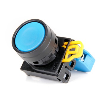 HQ22-2110-B 22mm Delik Uyumlu Plastik Yuvarlak Işıksız Mavi Yaylı Buton 1NC Kontak IP65 HQ22-2110-B 22mm Delik Uyumlu Plastik Yuvarlak Işıksız Mavi Yaylı Buton 1NC Kontak IP65