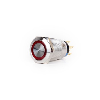 J19-272-RA2 19mm Metal Kırmızı LED Işıklı Yaylı Buton 