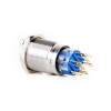 J19-472-0-BA2 19mm Metal Mavi LED Işıklı 0-(1) Yaylı Mandal Buton