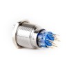 J22-472-0-BA2 22mm Metal Mavi LED Işıklı 0-(1) Yaylı Mandal Buton