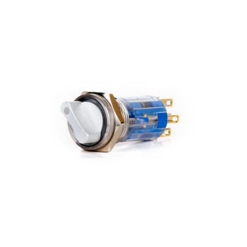 J16-472-0-E-WD 16mm Metal Beyaz LED Işıklı 0-(1) Yaylı Mandal Buton