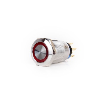 J19-272-YD 19mm Metal Sarı LED Işıklı Yaylı Buton