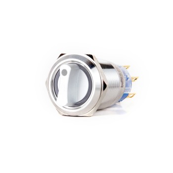 J19-572-1-BA2 19mm Metal Mavi LED Işıklı (1)-0-(2) Yaylı Mandal Buton