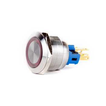 J22-271-RD 22mm Metal Kırmızı LED Işıklı Yaylı Buton 