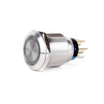 J22-272-BD 22mm Metal Mavi LED Işıklı Yaylı Buton 