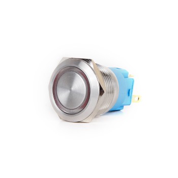 GM16-271 16mm Düz Kafa Metal Yaylı Butonlar IP67 6-24V DC