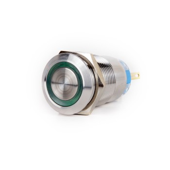 GM19-271 19mm Düz Kafa Metal Yaylı Butonlar IP67 6-24V DC