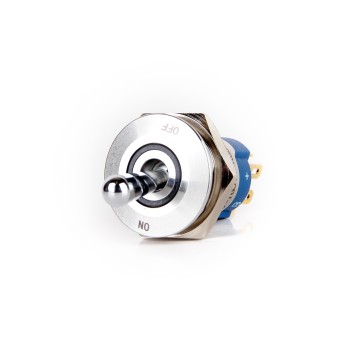 GM19-TG511-RGBD Kırmızı, Yeşil, Mavi Işıklı 19mm Toggle Switch Kalıcı Tip, 6Pin, 6-24VDC (+) 1NO Kontak