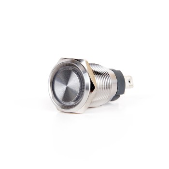 J16-C-271-RD 16mm Yüksek Amper (20A) Metal Kırmızı LED Işıklı Yaylı Buton