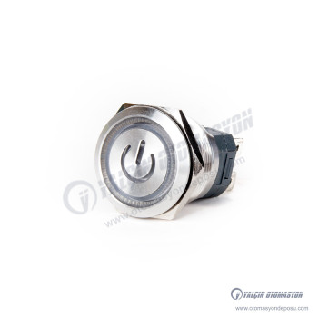 J22-C-272-P-RGBD 22mm Paslanmaz Çelik Düz Kafa Power Logolu Kırmızı, Yeşil, Mavi Işıklı Kalıcı Buton 6-24V DC, 2NO 20A J22-C-272-P-RGBD 22mm Paslanmaz Çelik Düz Kafa Power Logolu Kırmızı, Yeşil, Mavi Işıklı Kalıcı Buton 6-24V DC, 2NO 20A