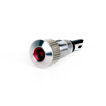 J8-130P-RD 8mm IP67 Metal Sinyal Lambası 6-24VDC Kırmızı