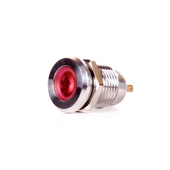 J12-170 12mm Yassı Kafa Led Metal Sinyal Lambası IP67 6-24V AC/DC (Butto)